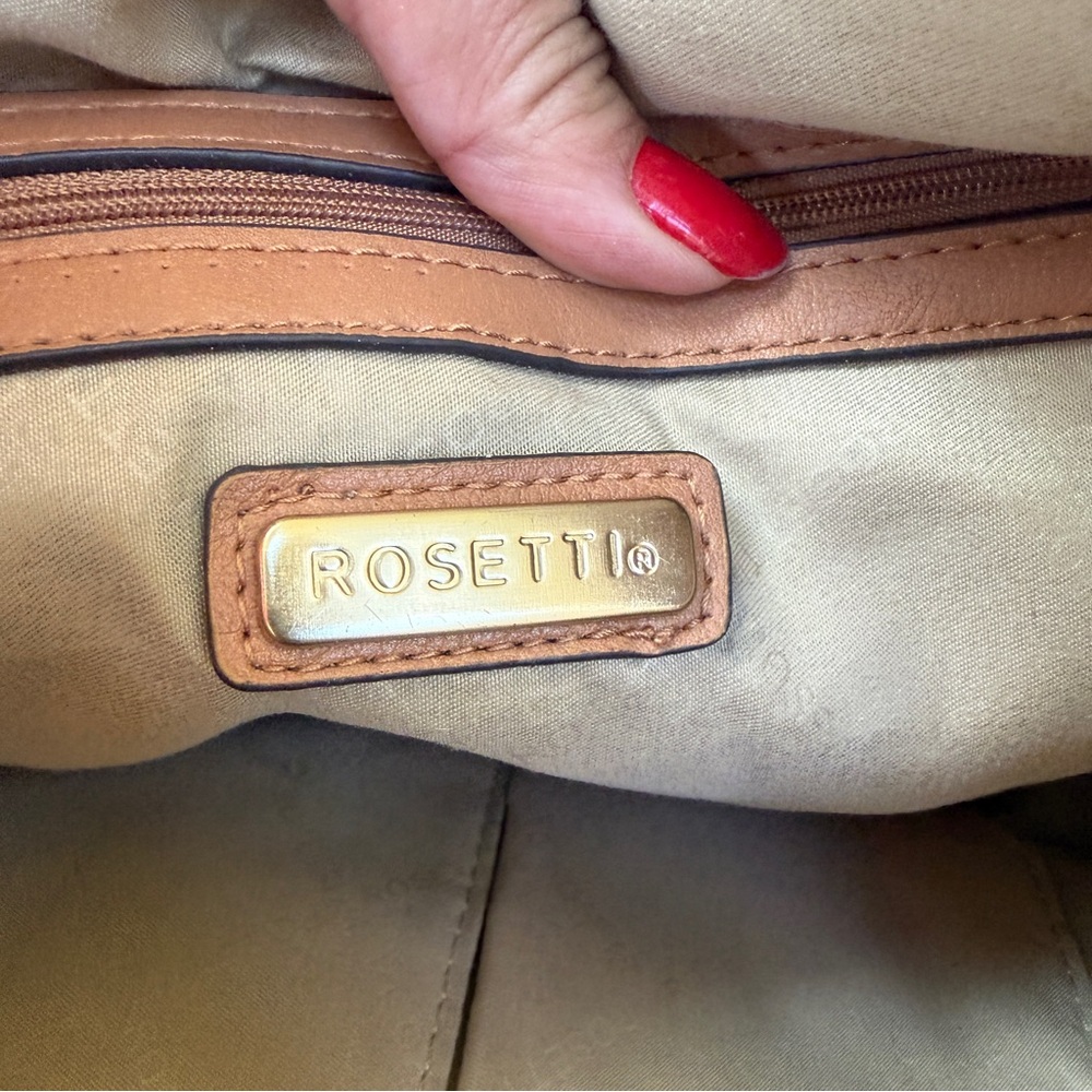 Rosetti floral print shoulder bag with a gray base and a brown strap - Picture 8 of 9